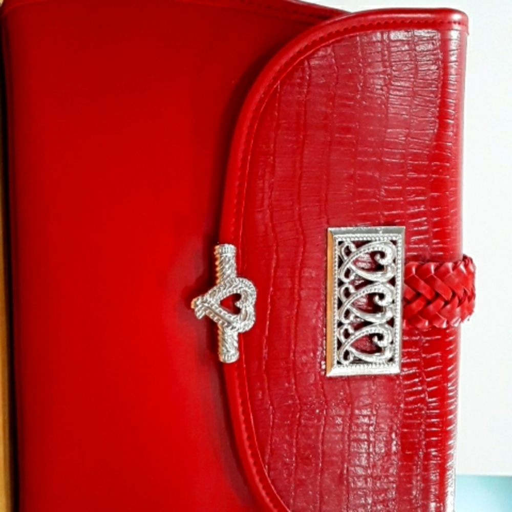 Red texas leather purse
